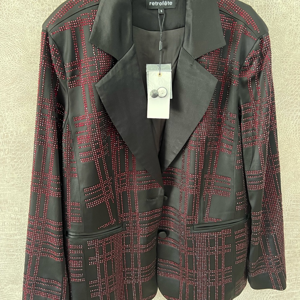 Retrofete ivy rhinestone blazer